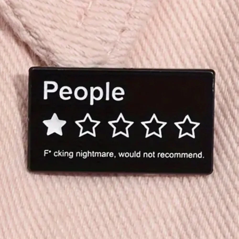 3/$25 Rectangle Unisex Pin Giving People a 1 out of 5 Star Rating